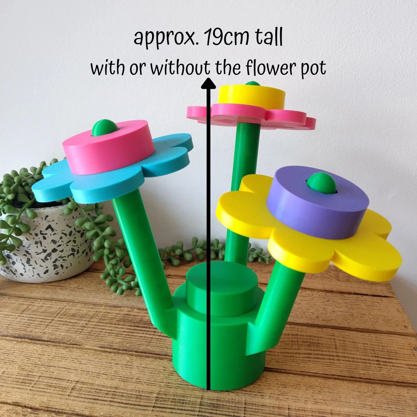 Large 80s 90s Retro Brick Flowers