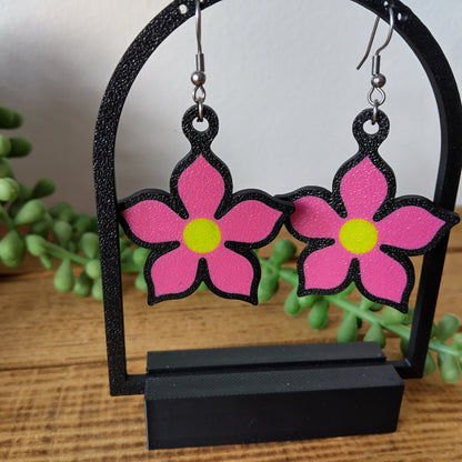 Pink Cartoon Flower Earrings