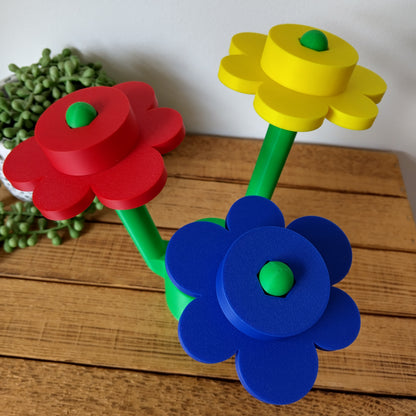 Large Primary Colour Brick Flowers