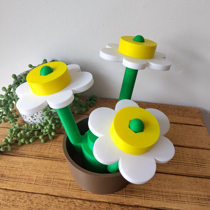 Large Daisy Brick Flowers & Pot