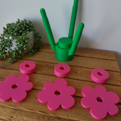 Large Pink Brick Flowers