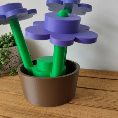 Large Purple Brick Flowers & Pot