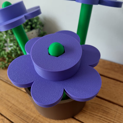 Large Purple Brick Flowers & Pot
