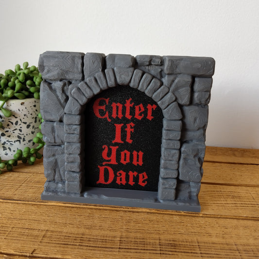 Enter If You Dare Gothic Archway Sign