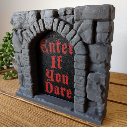 Enter If You Dare Gothic Archway Sign