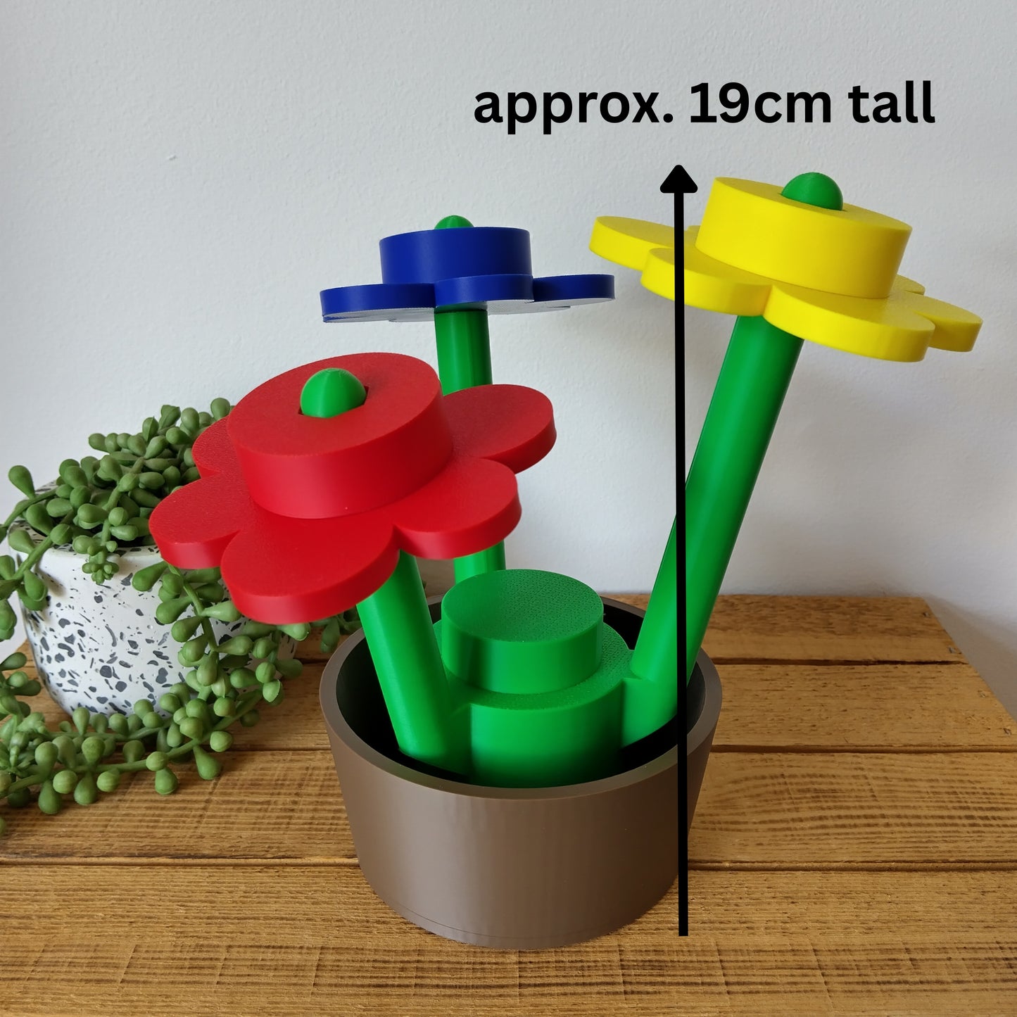 Large Primary Colour Brick Flowers & Pot