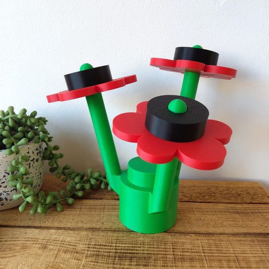 Large Poppy Brick Flowers