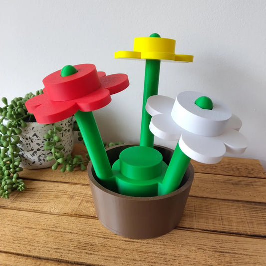 Large Classic Brick Flowers & Pot