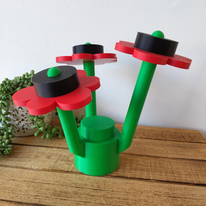 Large Poppy Brick Flowers