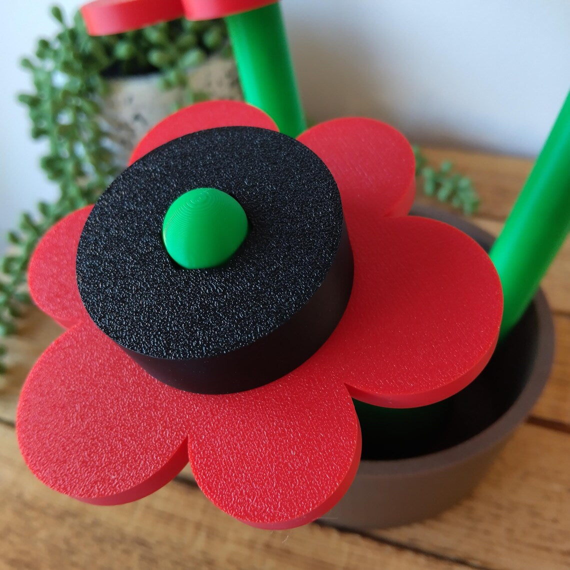 Large Poppy Brick Flowers & Pot