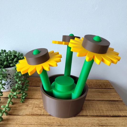 Large Sunflower Brick Flowers & Pot