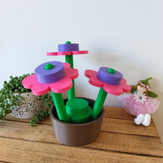 Large Fairy Garden Brick Flowers & Pot