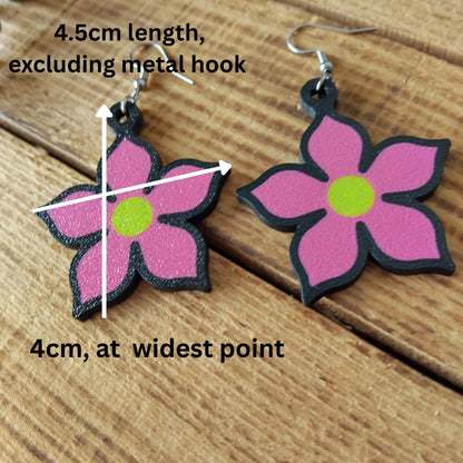 Pink Cartoon Flower Earrings
