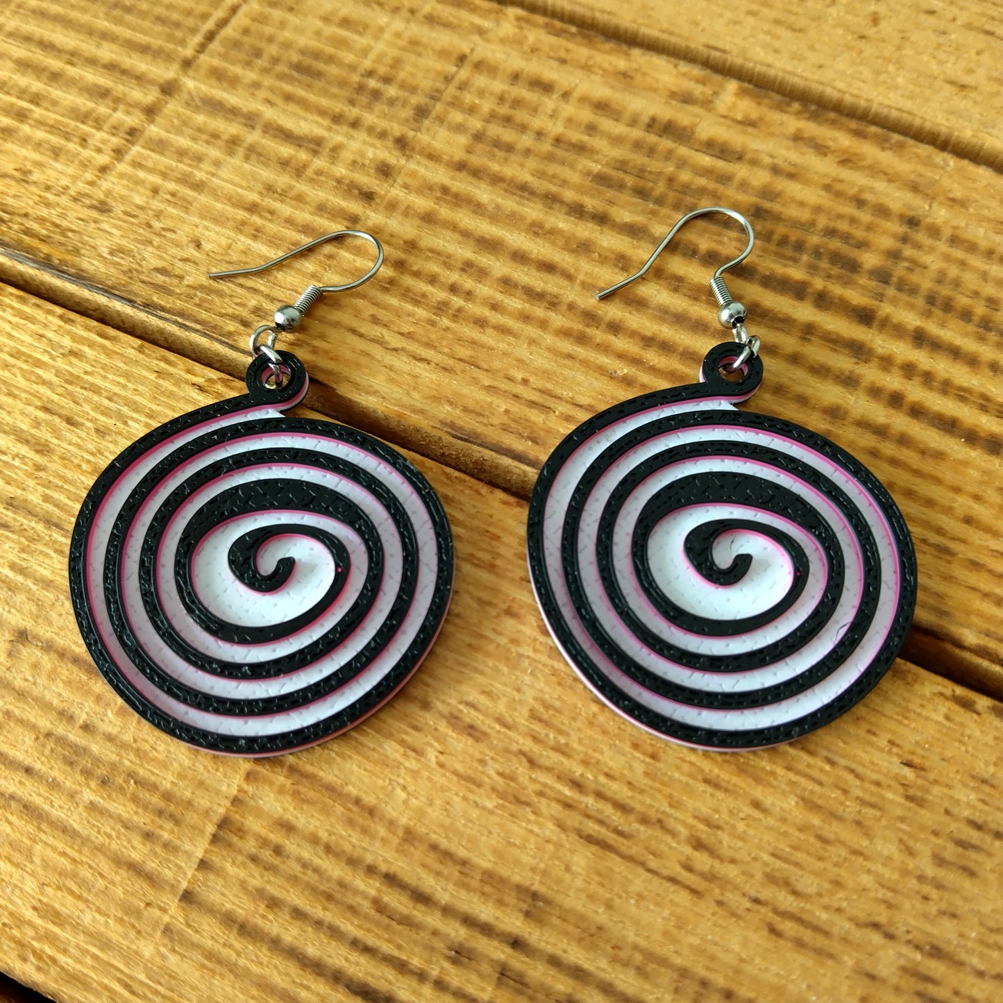 Optical Illusion Spiral Earrings