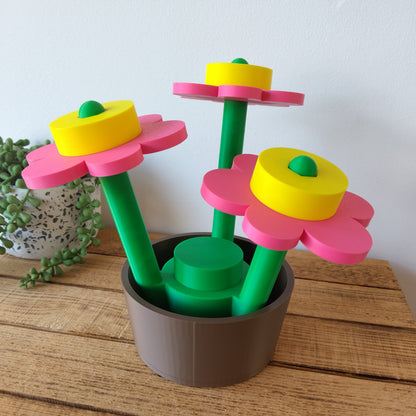 Large Rhubarb & Custard Brick Flowers & Pot