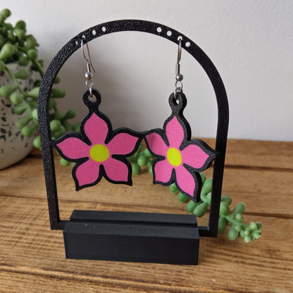 Pink Cartoon Flower Earrings