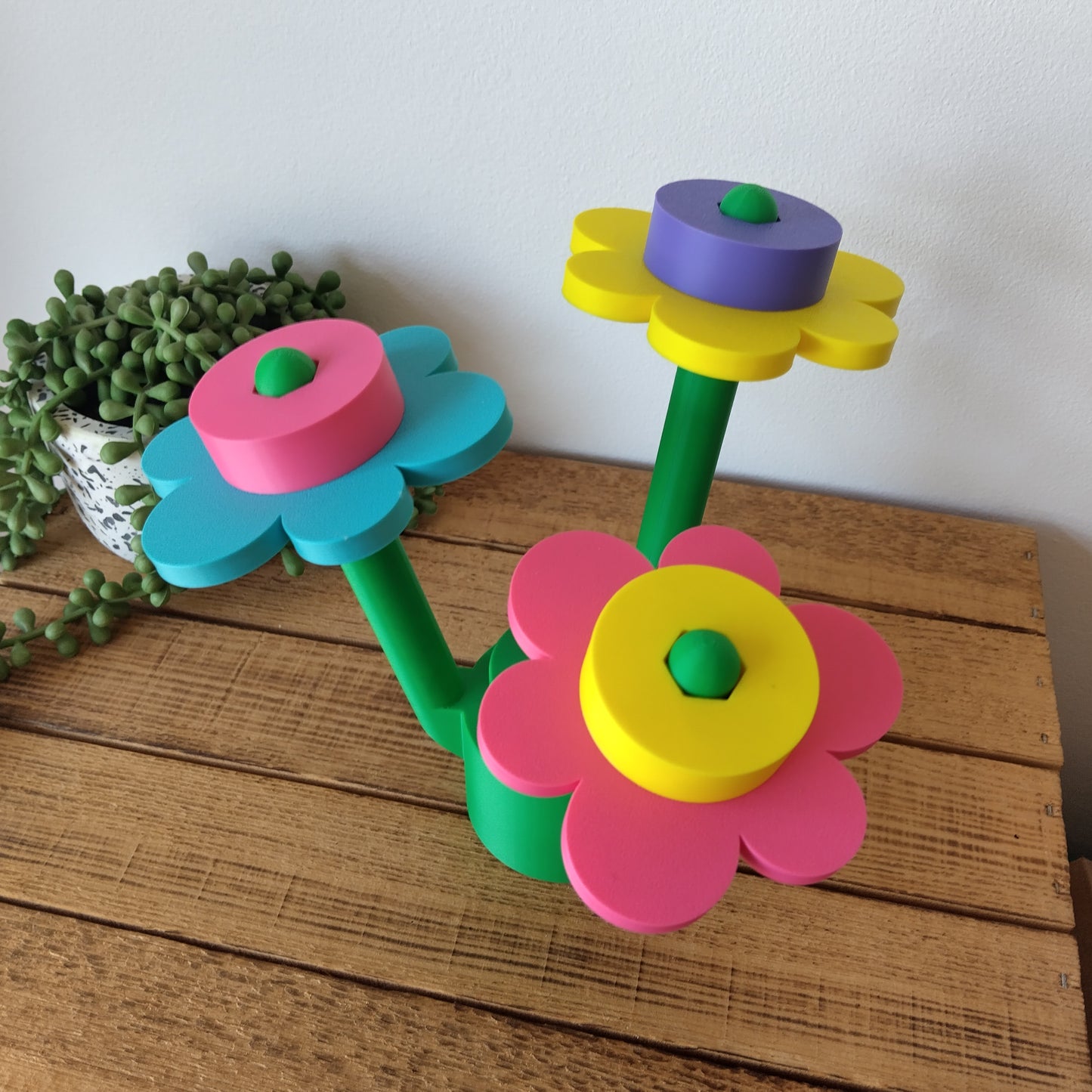 Large 80s 90s Retro Brick Flowers