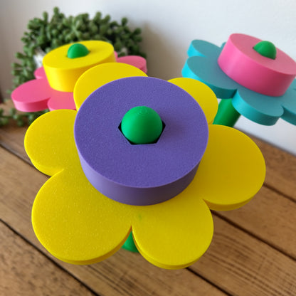 Large 80s 90s Retro Brick Flowers
