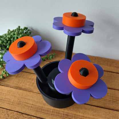 Halloween Brick Flowers with Pot