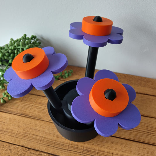 Halloween Brick Flowers with Pot