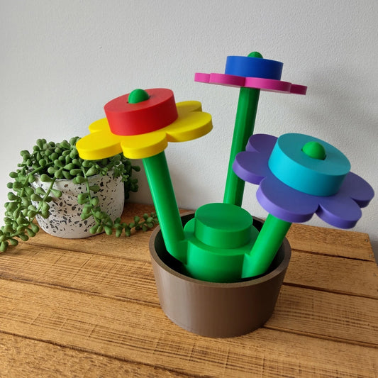 Large Circus V2 Brick Flowers & Pot